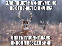 Эля пишет на форуме, но не отвечает в личку? опять глючит карс. Николя бездельник