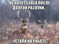 Не хочет секса после долгой разлуки... ...устала на работе...