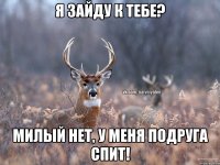 Я зайду к тебе? Милый нет, у меня подруга спит!