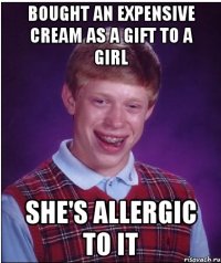 Bought an expensive cream as a gift to a girl She's allergic to it