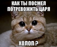 Как ты посмел потревожить Царя холоп ?