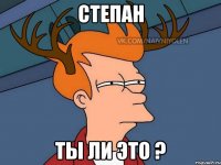 Степан ты ли это ?