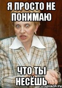 я просто не понимаю что ты несёшь