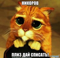 Никоров Плиз дай списать!