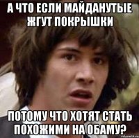 А что если майданутые жгут покрышки потому что хотят стать похожими на Обаму?