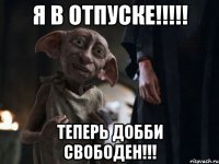 Я В ОТПУСКЕ!!!!! ТЕПЕРЬ ДОББИ СВОБОДЕН!!!