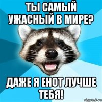 Ты самый ужасный в мире? Даже я енот лучше тебя!