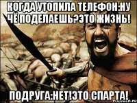 когда утопила телефон:ну чё поделаешь?это жизнь! подруга:НЕТ!ЭТО СПАРТА!