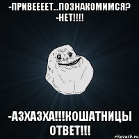 -Привеееет...Познакомимся? -НЕТ!!!! -АЗХАЗХА!!!Кошатницы ответ!!!