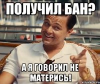 Получил бан? А я говорил не матерись!