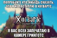 Попробуйте кто-нибудь сказать, что я не поступлю в Хогвартс Я вас всех запечатаю в камере Гринготс