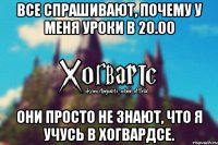 Все спрашивают, почему у меня уроки в 20.00 Они просто не знают, что я учусь в Хогвардсе.