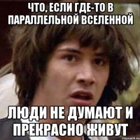 что, если где-то в параллельной вселенной люди не думают и прекрасно живут