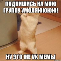 подпишись на мою группу умоляюююю! ну это же VK мемы