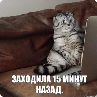 Заходила 15 минут назад.