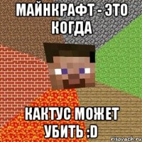 Майнкрафт - это когда кактус может убить :D