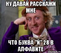 Ну давай расскажи мне Что буква "й" 28 в алфавите