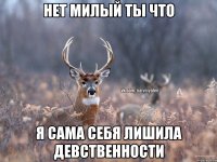 Нет милый ты что Я сама себя лишила девственности