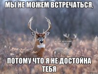 Мы не можем встречаться, потому что я не достойна тебя