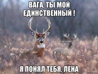 Вага, ты мой единственный ! Я понял тебя, Лена