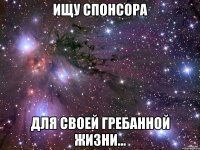 Ищу спонсора для своей гребанной жизни...