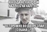 Нікогда не ігноріруй надпісь на каліткі - " Осторожно во дворе злая собака " !