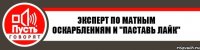 Эксперт по матным оскарблениям и "Паставь лайк"