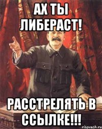 Ах ты либераст! Расстрелять в ссылке!!!