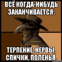 Всё когда-нибудь заканчивается: терпение, нервы, спички, поленья.