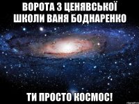 ворота з ценявської школи Ваня Боднаренко ти просто космос!