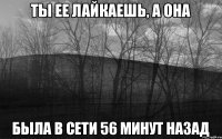 Ты ее лайкаешь, а она была в сети 56 минут назад