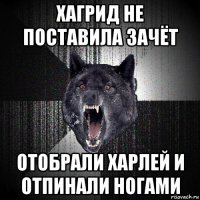 хагрид не поставила зачёт отобрали харлей и отпинали ногами