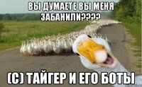 Вы думаете вы меня забанили???? (С) тайгер и его боты