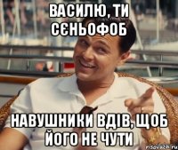 Василю, Ти Сєньофоб навушники вдів, щоб його не чути