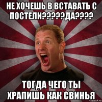 не хочешь в вставать с постели?????да???? тогда чего ты храпишь как свинья