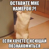 Оставите мне намерок ?! Если хочете с ксюшай познакомиться