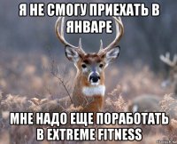 я не смогу приехать в январе мне надо еще поработать в extreme fitness