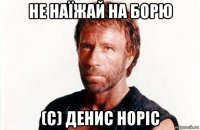 не наїжай на борю (с) денис норіс