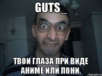 Guts_ Твои глаза при виде аниме или пони.