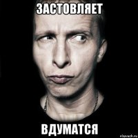 застовляет вдуматся