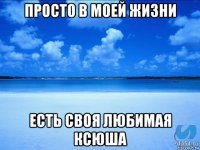 просто в моей жизни есть своя любимая ксюша