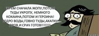 берем сначала жопу,потом туды укропу, немного кокаина,потом и героина! ведро воды,говно туды,ахапку дров,и срач готов!!!!!!!!