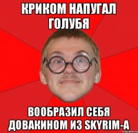 криком напугал голубя вообразил себя Довакином из SKYRIM-а