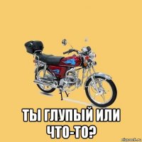  ты глупый или что-то?