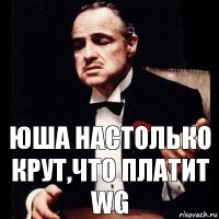 Юша настолько крут,что платит WG