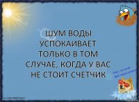 Шум воды успокаивает только в том случае, когда у вас не стоит счетчик