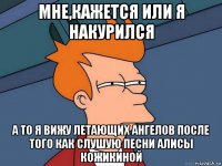 мне,кажется или я накурился а то я вижу летающих ангелов после того как слушую песни алисы кожикиной