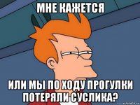 мне кажется или мы по ходу прогулки потеряли суслика?