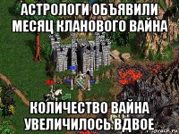 астрологи объявили месяц кланового вайна количество вайна увеличилось вдвое