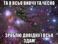 та я всьо вивчу та чесно зроблю довідку і всьо здам